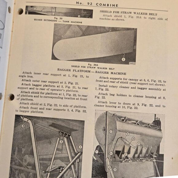 Vintage Massey Harris No 92 Combine Owners Manual 1963 Agricultural Repair Guide - Picture 9 of 16